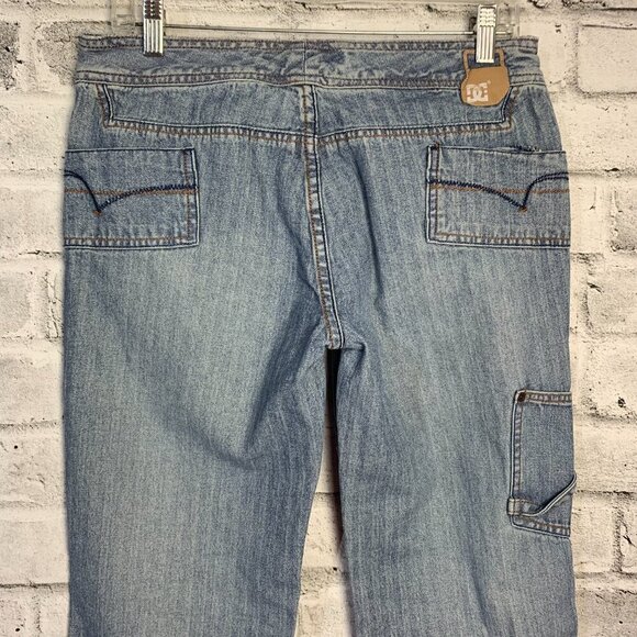 Vintage Y2K DC Shoes Cargo Denim Mid Low Rise Bootcut Jeans - Picture 6 of 16
